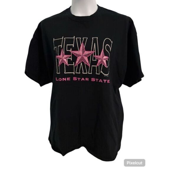 Gildan Clutch Black and Pink Texas T-Shirt. Size 2XL - Picture 1 of 7